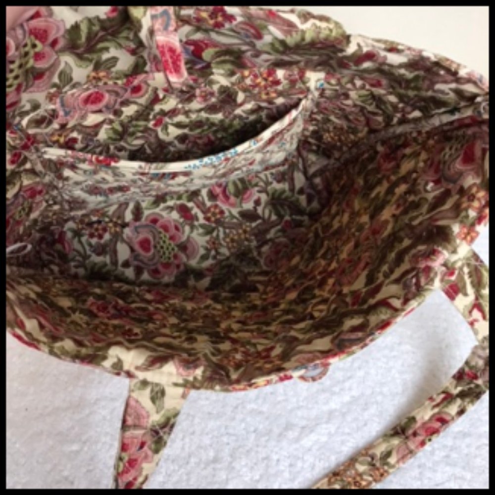 Victorian Floral Style Print Cotton Shoulder Bag - Picture 9 of 12